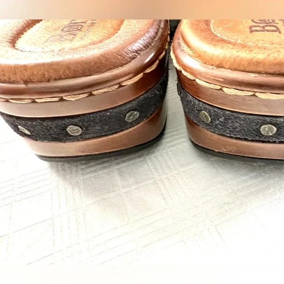 Womens Born Bandy Southwest Blanket Leather Sandal Clog Navy Blue US 11 EUR 43. - Picture 6 of 13